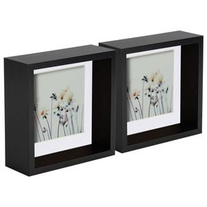 Nicola Spring 2 Piece 6 X 6 3d Shadow Deep Box Photo Frame Set - Craft Display Picture Frame With 4 X 4 Mount