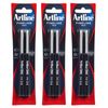 3x 2pc Artline Fineline 200 Fine 0.4mm Line Width School Drawing Writing Pen Blk