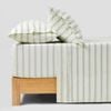 Dreamaker Bask Washed Cotton Yarn Dyed Stripe Sheet Set Sage Single