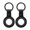 2PK Moki Stylish Sustainable Leather Travel Keyring for MokiTag Black