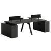 Modern Office Furniture Dolan 4 Seater Workstation 2.4mx2.8mx0.75m - Black
