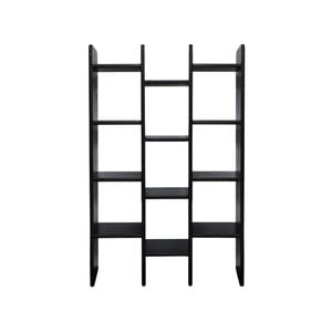 Roomlane Stockholm 3 Column Bookshelf Mango Wood In Black Wirebrush Finish