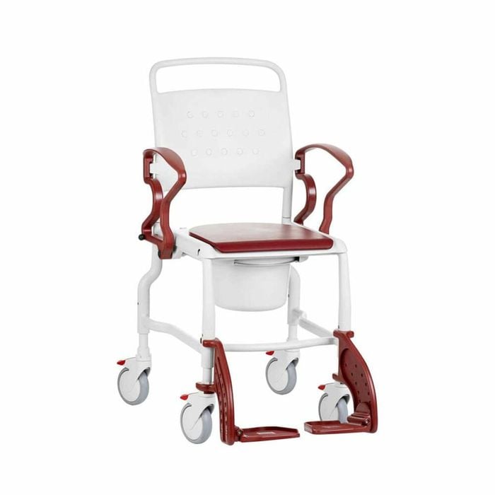 Commode Chair - Height Adjustable, Ergonomic Design For Easy Bathroom Access - Red