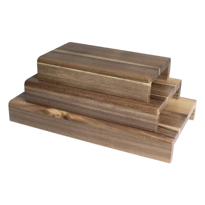Olympia Riser Set Acacia Wood 3 Pack Buffet Food Display Serving Stand Catering