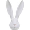 LVD XL Resin Hare Head Sculpture Figurine Home Decor 36.5cm Rustic White