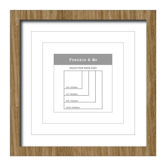 Frankie & Me Window Wooden Multi-Mat Square Photo Frame Home Decor 32.5cm Oak