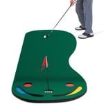 Costway 3m Portable Putting Green Mat Golf Practice Training Pad w/Flag & 3 Cup