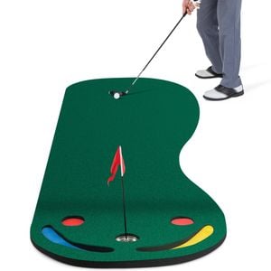 Costway 3m Portable Putting Green Mat Golf Practice Training Pad W/flag & 3 Cup