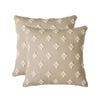 Catzon 2 Pcs Rhombic Jacquard Pillowcases Soft Square Cushion Cover for Couch-Khaki