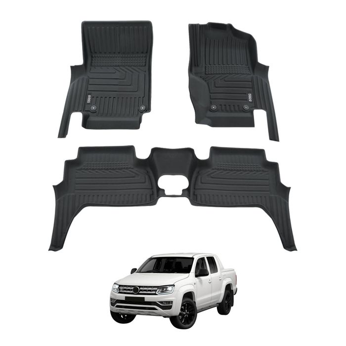 AUSGO Car Floor Mats for Volkswagen Amarok 2H Series Dual Cab 2009-2022 All-Weather Floor Liners