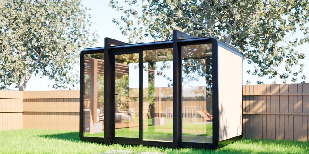 Image of a 4m Elsewhere Pod in a Australian backyard.