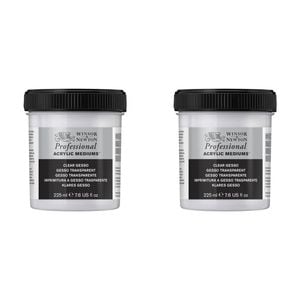 2x Winsor & Newton 225ml Professional Acrylic Gesso Wood Panel/canvas Primer Clr