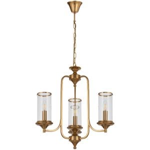 Telbix Velden Industrial Pendant Hanging Lamp Light Metal Glass Copper Clear Polished