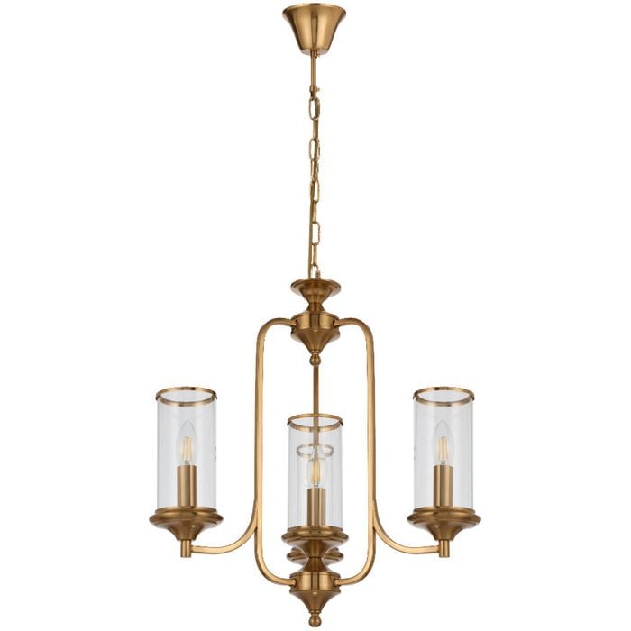 Telbix Velden Industrial Pendant Hanging Lamp Light Metal Glass Copper Clear Polished