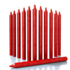 48x Tapered Dinner Candles Unscented Taper Wedding Candle 25cm in Red - Red | Candles