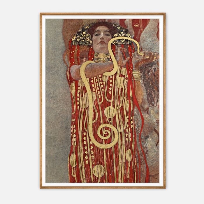Galrie Gustav Klimt's Hygieia (1907) - Iconic Art Nouveau Print, Wood Frame, A2 42 x 60cm (16 x 24inch)