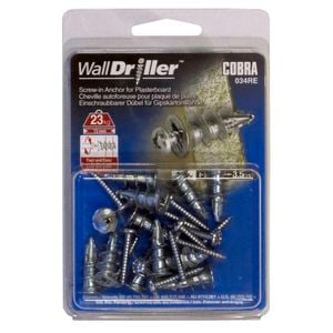 Cobra 3.5mm Wall Driller Zinc Plasterboard Anchors - 12 Pack