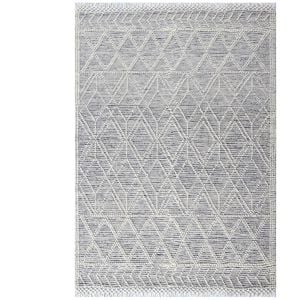 Aura Flatwoven Designer Wool Rug 6234 - Ivory/black - 80x150cm