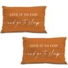 Catzon 2 Pcs Summer Lumbar Pillow Covers Linen Pillowcase for Home Decor-Set 19