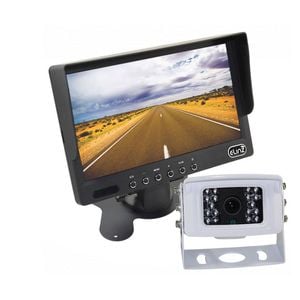 Elinz 7" LCD Monitor HD 12V/24V 4PIN IR CCD Reversing Camera Rearview Built-in Mic WHITE