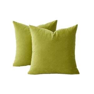 Gioia Casa Twin-Pack Velvet European Pillowcases – Soft Microfibre Pillowcases with Hidden Zipper (Green, 65cm*65cm)
