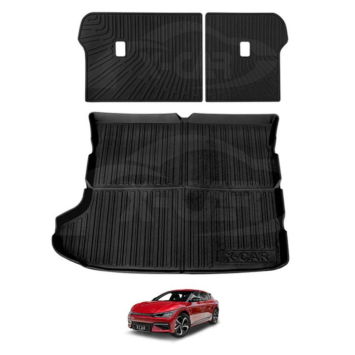 Boot Liner Back Seat Protector for Kia EV6 2021-Onwards All Weather Heavy Duty Cargo Trunk Kick Mats