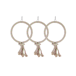 Yes4pets 3 X 20 Cm Medium Jute Ring Toy Parrot Parakeet Cockatiel Budgie