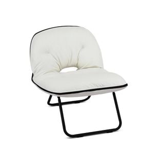 Artiss Foldable Chair 2-in-1 Armchair Lounge Chair Portable White