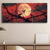 3pcs Crows & Scarlet Moon Black Silhouettes Print 100% Australian Made 3 x 40x60cm (Metal Print)