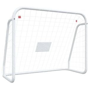 vidaXL Soccer Goal Backyard Football Goal with Net White Steel and Polyester