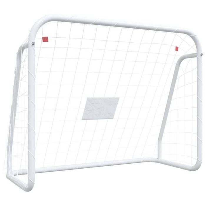 vidaXL Soccer Goal Backyard Football Goal with Net White Steel and Polyester