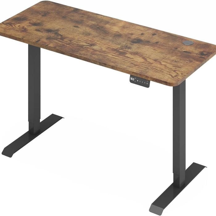 Advwin Electric Standing Desk Motorised Sit Stand Desk Ergonomic Stand Up Desk With 140 X 60cm Splice Board Black Frame