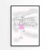 Pink Girl With Elegant Fashion Store   Print 100% Australian Made 60 x 90cm   (Poster)