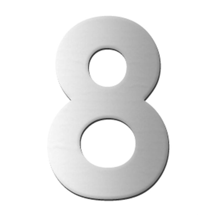 Sandleford Numeral "8" 75mm Self Adhesive Stainless Steel