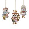 Christabelle 3 Victorian Animal Christmas Ornaments Assorted Novelty 10cm Xmas Tree Decorations Hanging Baubles