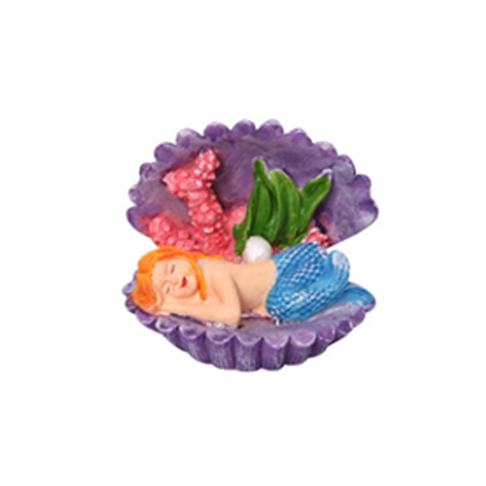 Aqua One Sleeping Mermaid w/ Shell Ornament 6x6x5.5cm (37466)