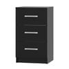 Advwin Bedside Table 3 Drawers 66cm Height Nightstand Storage Cabinet Black