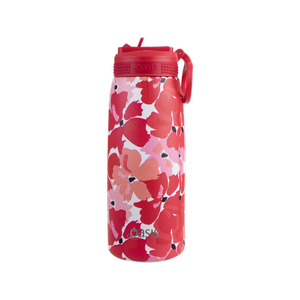 Oasis 780ml Stainless Steel Insulated Sports Drink Bottle - Red Poppies