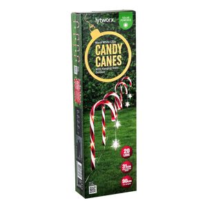 Lytworx Solar Candy Canes With Hanging Star - 4 Pack