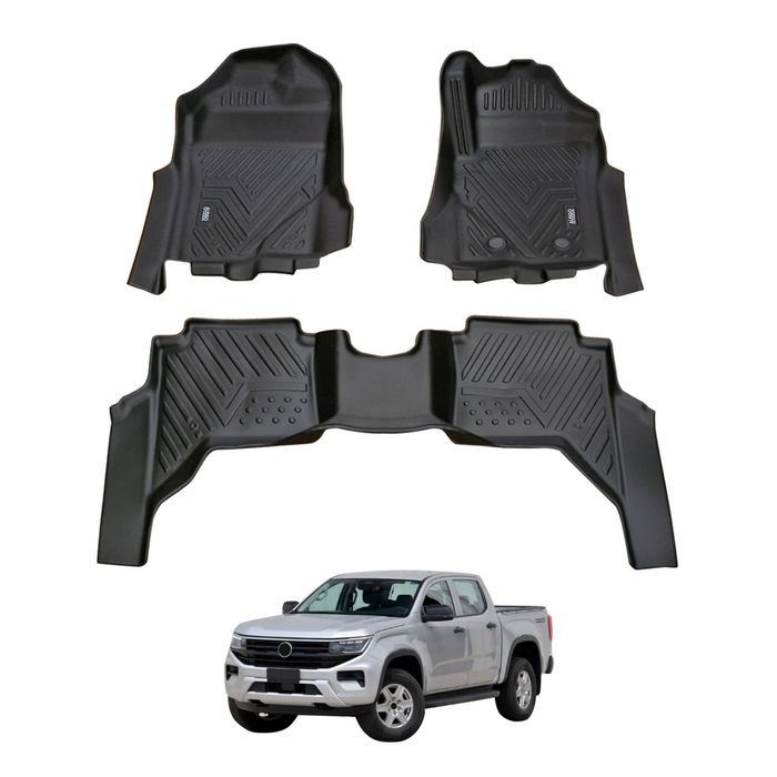 AUSGO Car Floor Mats for Volkswagen Amarok Next-Gen NF Dual Cab 2023-Onwards All-Weather Floor Liners