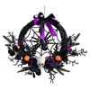 Lifebay Halloween Wreath Skull and Purple Flower Door Decor