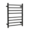 Hotwire 80W 700 x 530mm Gun Metal 8 Bar Flat Round Heated Towel Rail with Timer