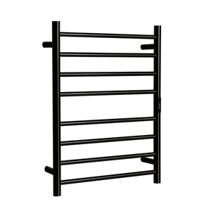 Hotwire 80W 700 x 530mm Gun Metal 8 Bar Flat Round Heated Towel Rail with Timer