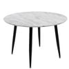 Round Dining Table Marble Effect Table White