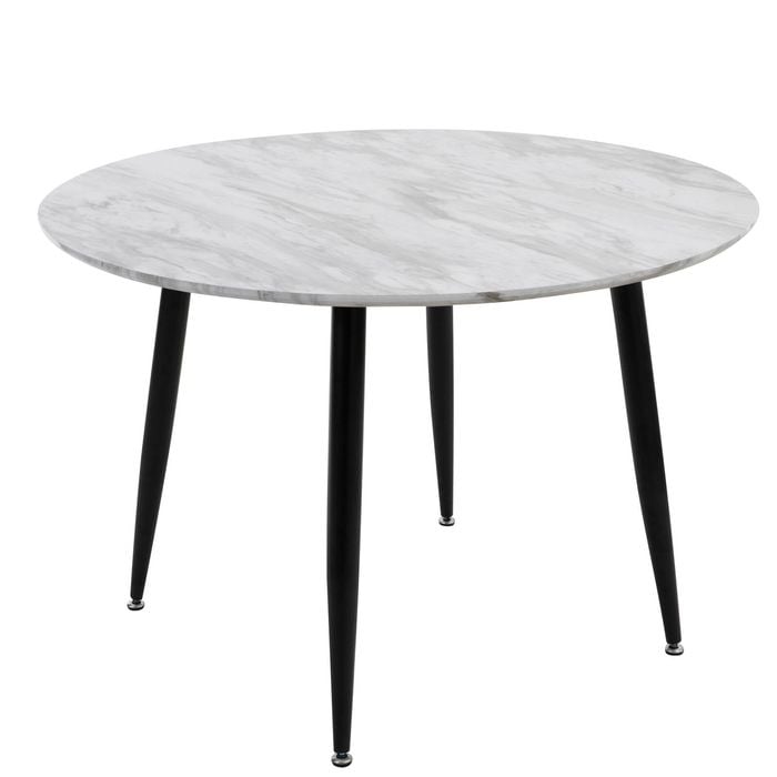 Round Dining Table Marble Effect Table White - Bunnings Australia