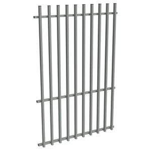 ProtectorAl 0350-1200W x 1800H Palladium Silver Aluminium Batten Pool Fence Panel with Mid Rail