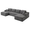 Levede Modular Sofa Lounge Set Corduroy Convertible Shape Cloud Couch Grey