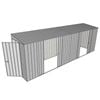 Build-A-Shed 1.2 x 6.0 x 2.0m Skillion Dual Double Sliding Side Doors Shed - Zinc
