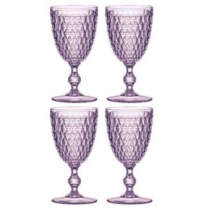4PK Ladelle Tate Geometric 350ml Acrylic Wine Glass Drinking Cup - Lilac