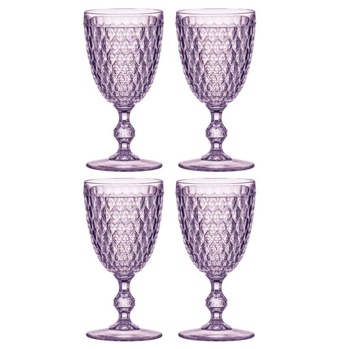 4PK Ladelle Tate Geometric 350ml Acrylic Wine Glass Drinking Cup - Lilac